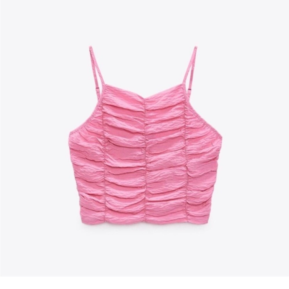 Zara Pink Ruched Tank Top